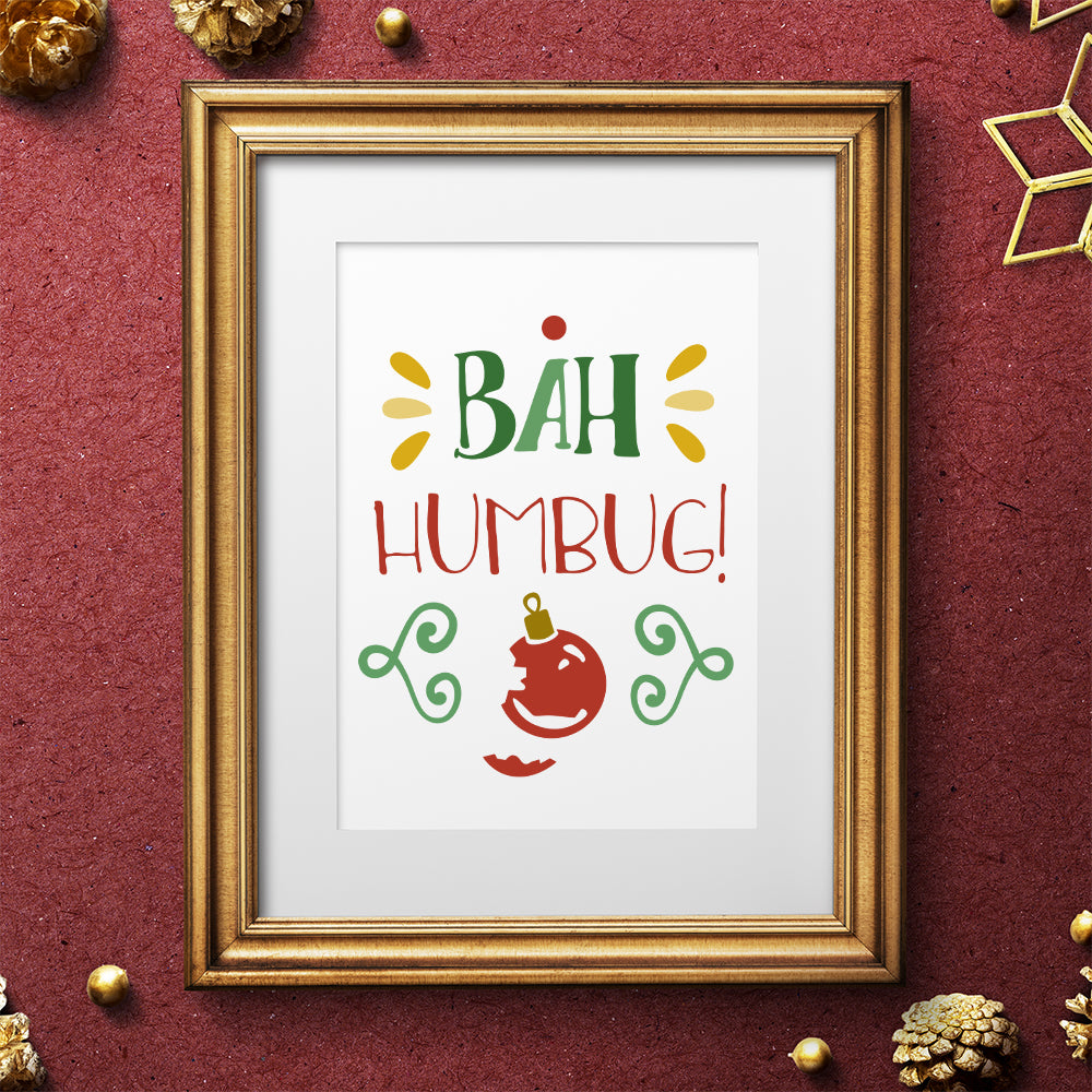 Bah Humbug – 3D Lightbox SVG File for Cricut & Silhouette