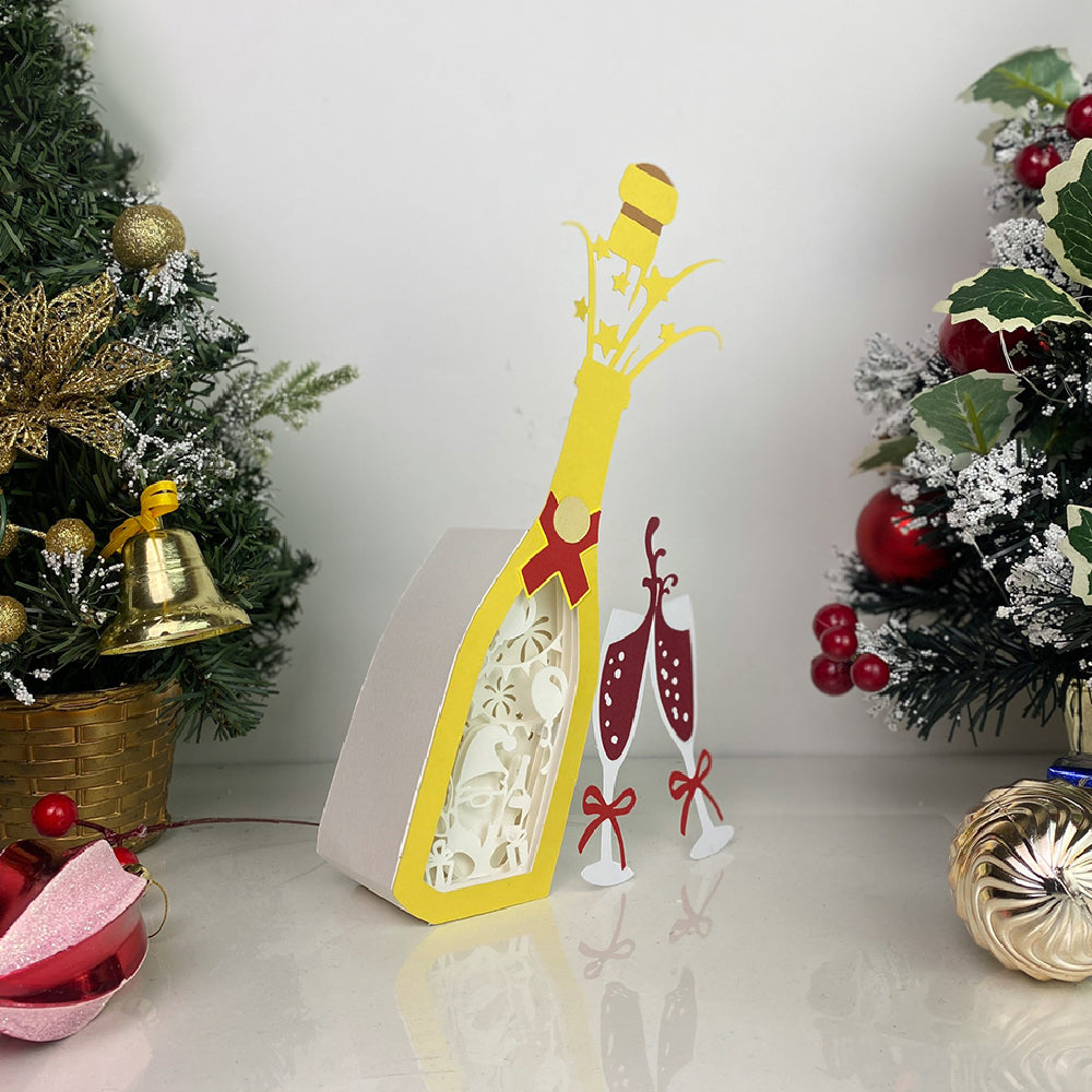 Gnome – 3D Champagne Box  File - Cricut File - VEKTOR KRAFT