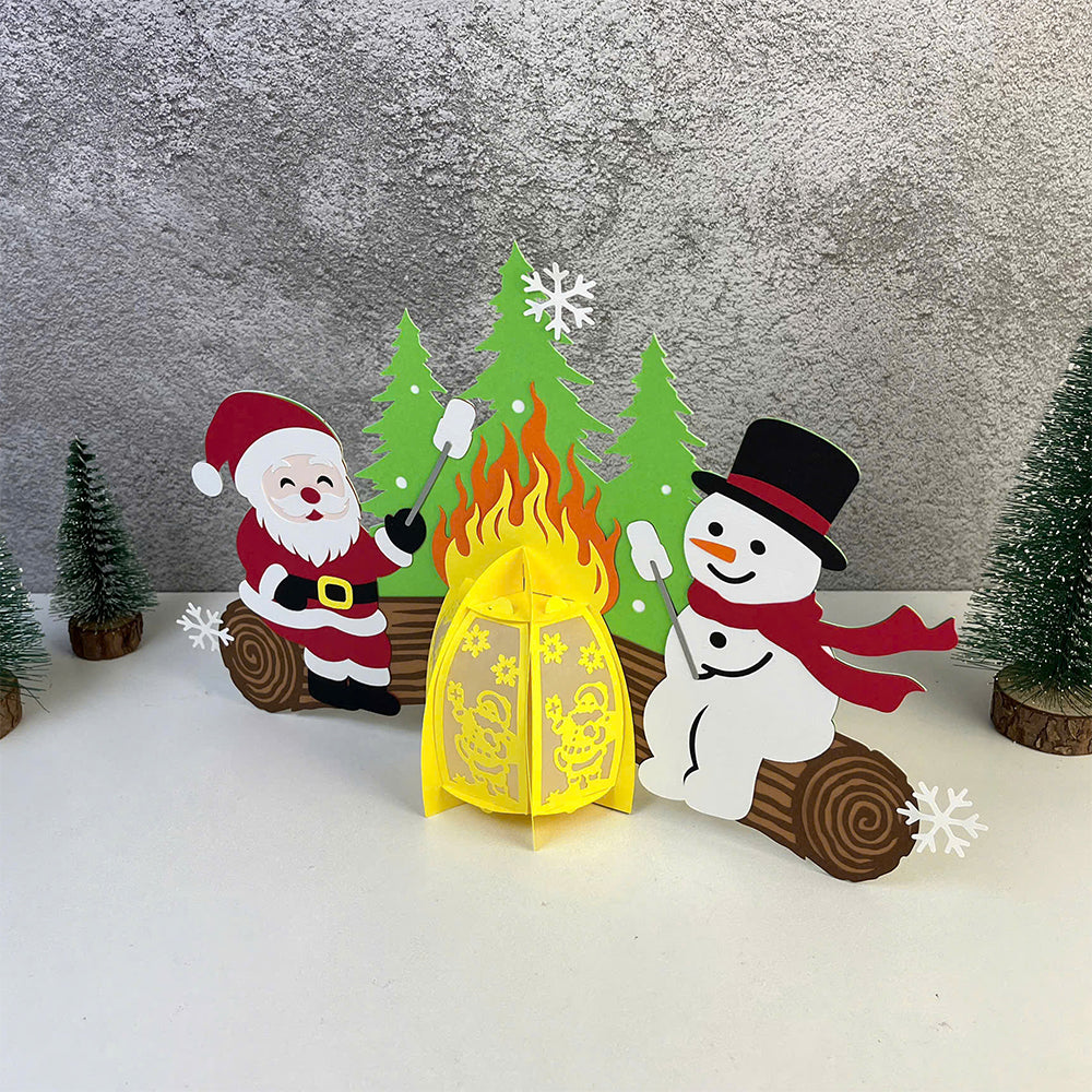 Christmas Campfire 2 – 3D Lantern SVG File for Cricut & Silhouette