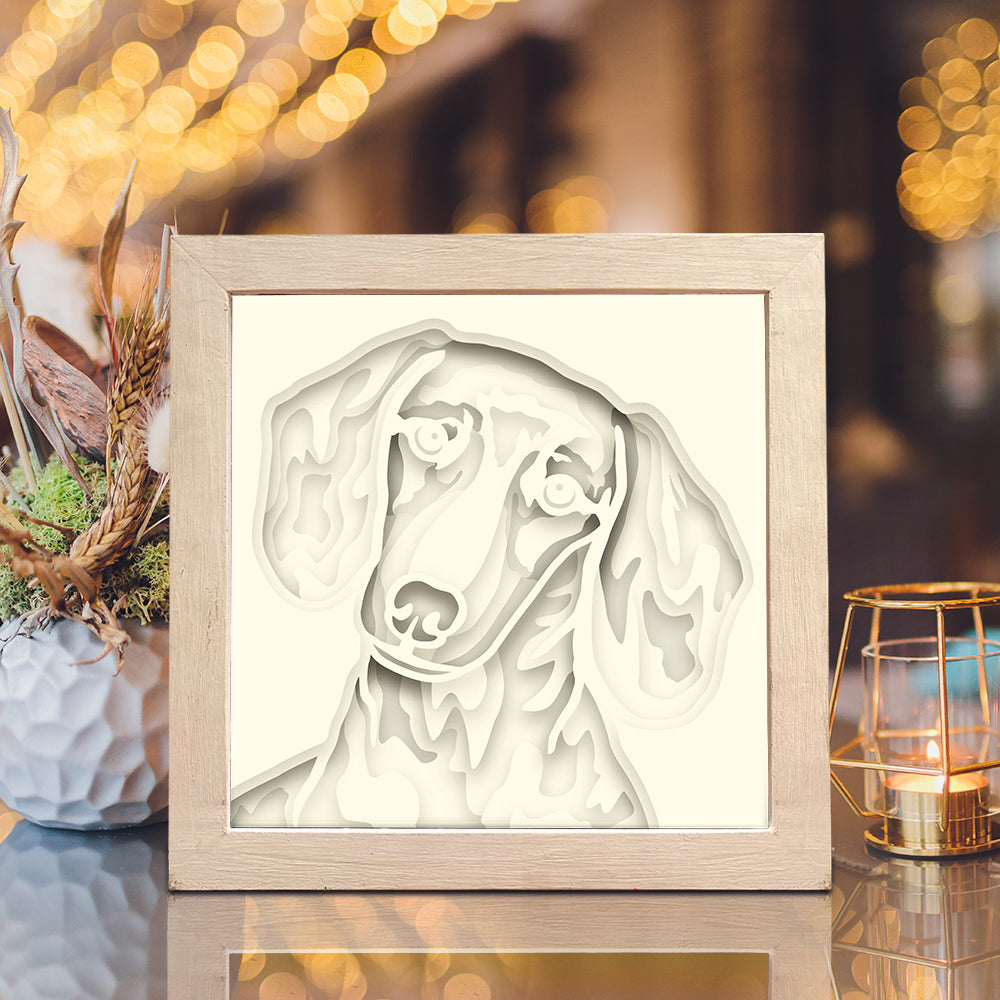 Colorful Dachshund – 3D Shadow Box SVG File for Cricut & Silhouette