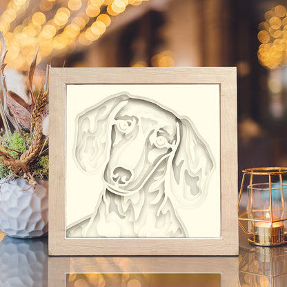 Colorful Dachshund – 3D Shadow Box SVG File for Cricut & Silhouette