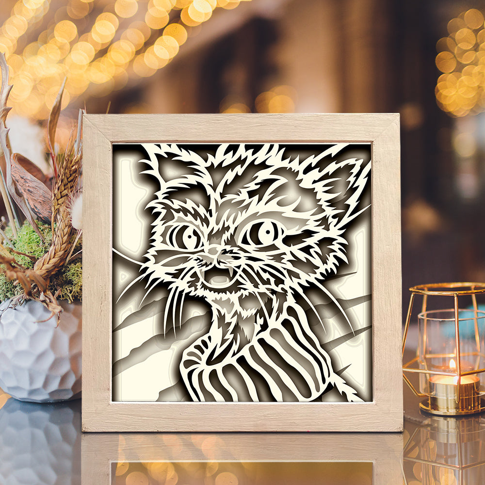 Colorful Funny Cats – 3D Shadow Box SVG File for Cricut & Silhouette