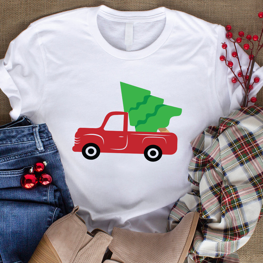 Christmas Tree Red Truck - Christmas Cricut File - VEKTOR KRAFT