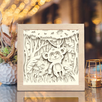 Monkey – 3D Lightbox SVG File for Cricut & Silhouette