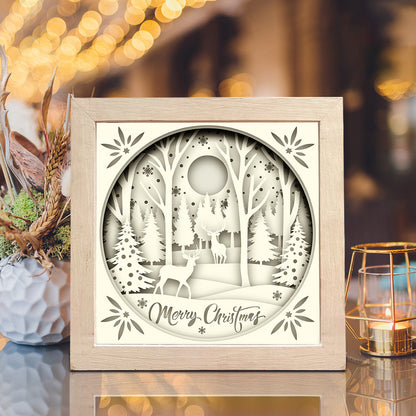Merry Christmas Deer 2 – 3D Shadow Box SVG File for Cricut & Silhouette