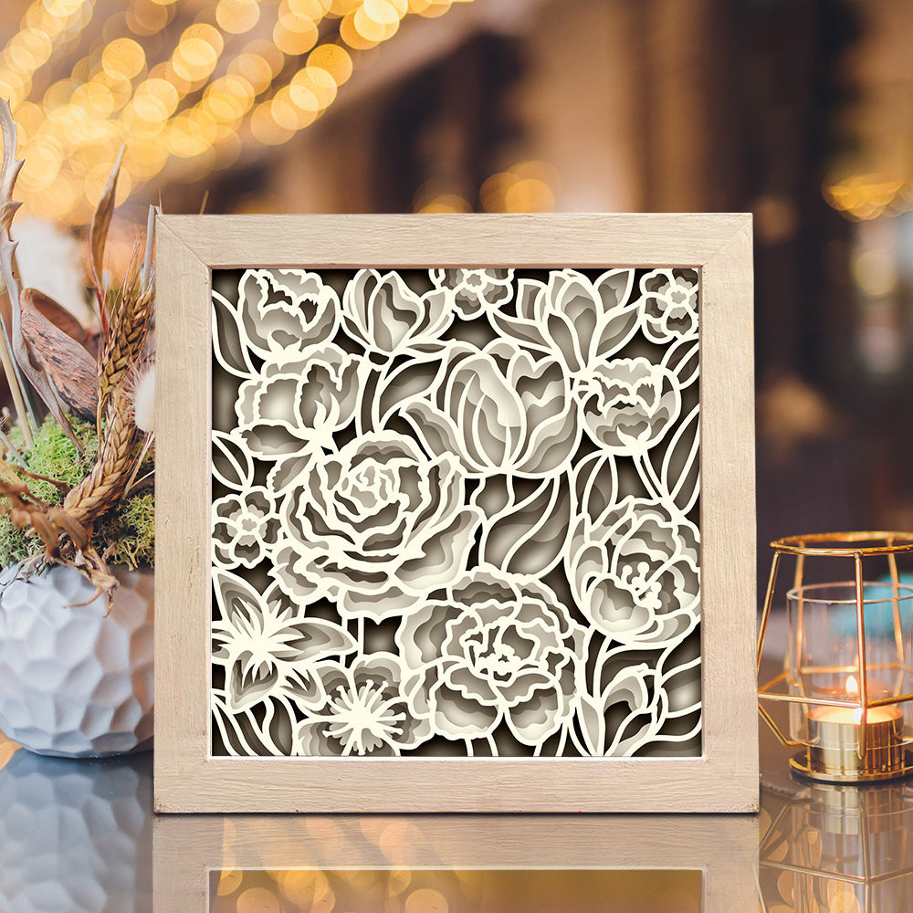 Flower Garden 2 – 3D Shadow Box SVG File for Cricut & Silhouette