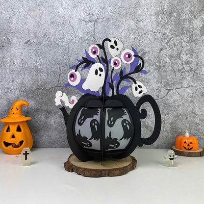 Kettle Flowers 5 - 3D Halloween Paper Lantern File - Cricut File  - VEKTOR KRAFT