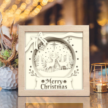 Merry Christmas Deer 3 – 3D Shadow Box SVG File for Cricut & Silhouette