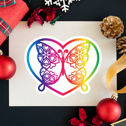 Heart Butterfly Spectrum Stickers - Cricut File - VEKTOR KRAFT