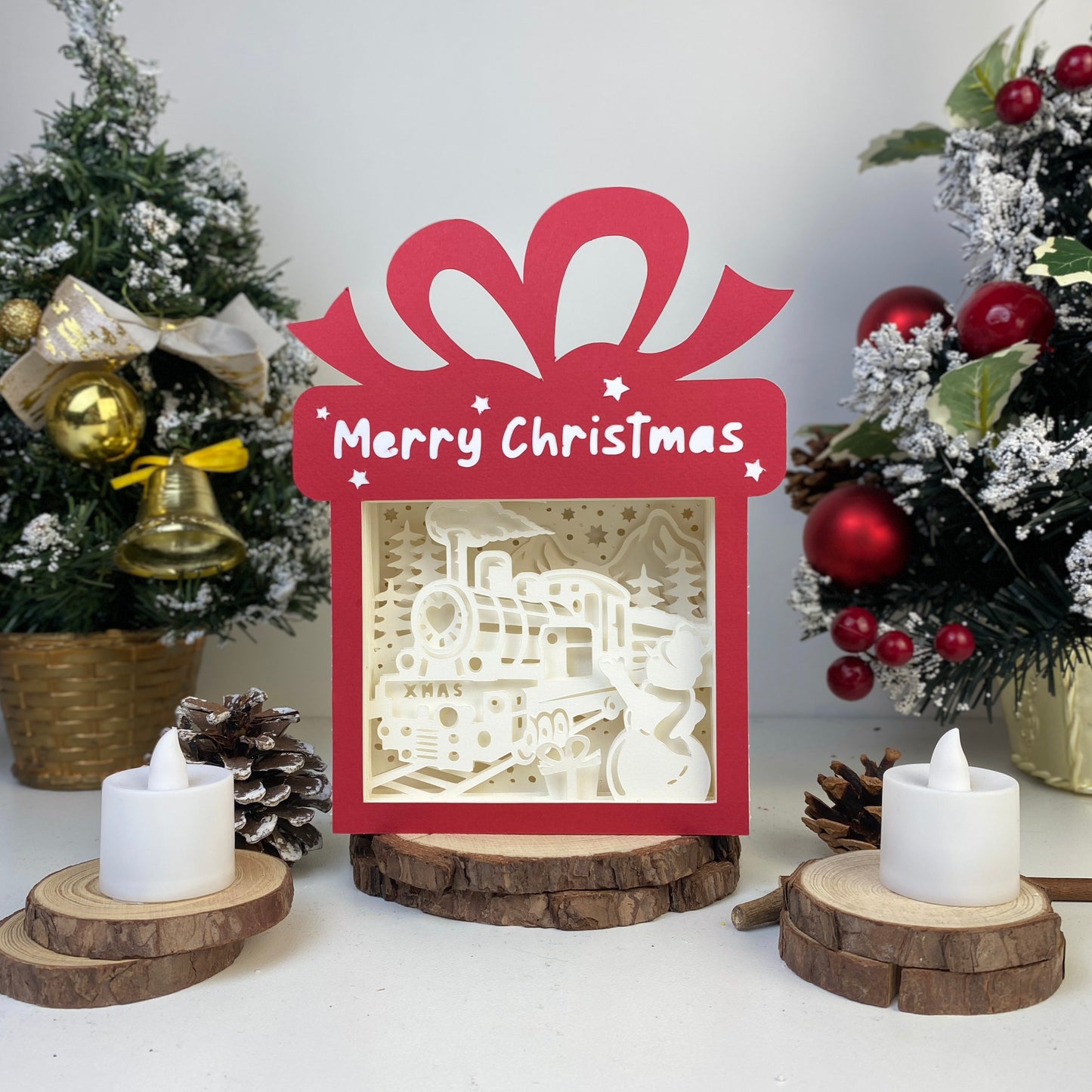 Christmas Train – 3D Box SVG File for Cricut & Silhouette
