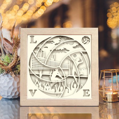 Volleyball 2 – 3D Lightbox SVG File for Cricut & Silhouette