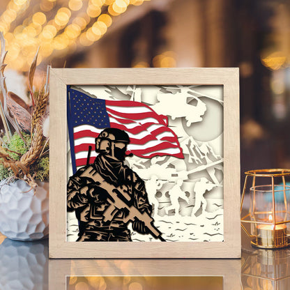 Military 1 – 3D Paper Cut Shadow Box File - Cricut File - (8x8 inches) - VEKTOR KRAFT