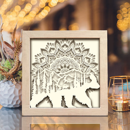 Mountain Bear – 3D Paper Cut Shadow Box File - Cricut File - (8x8 inches) - VEKTOR KRAFT