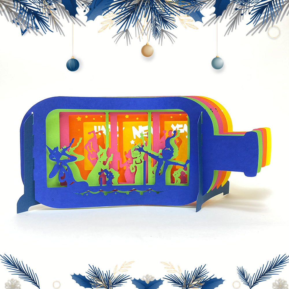 Happy New Year – 3D Pop-Up Card SVG File for Cricut & Silhouette