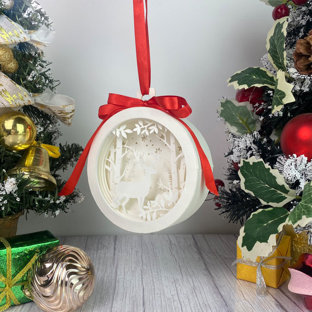 Christmas Deer – 3D Lantern SVG File for Cricut & Silhouette