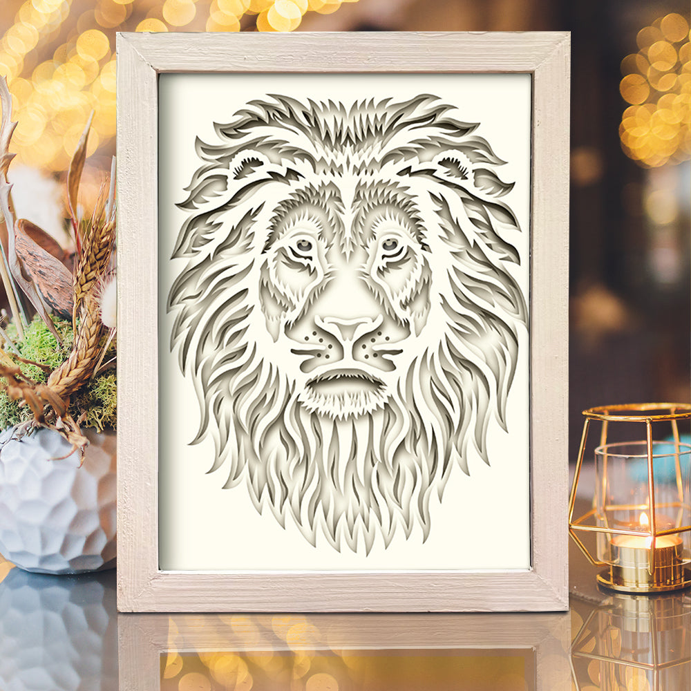 Lion Portrait 1 – 3D Lightbox SVG File for Cricut & Silhouette