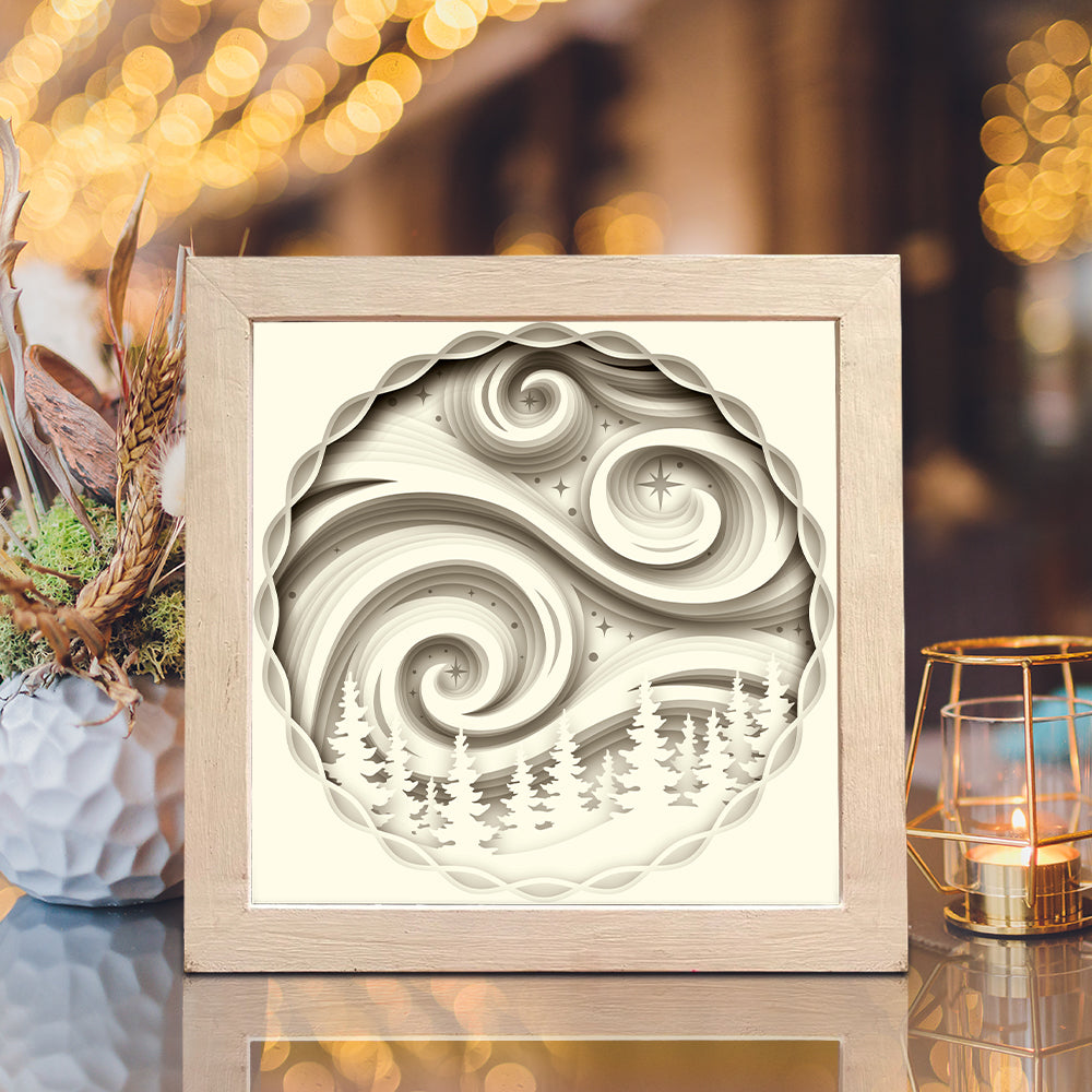 Northern Lights – 3D Shadow Box SVG File for Cricut & Silhouette