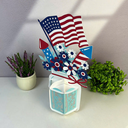 4th of July - 3D Lantern File - Cricut File  - VEKTOR KRAFT