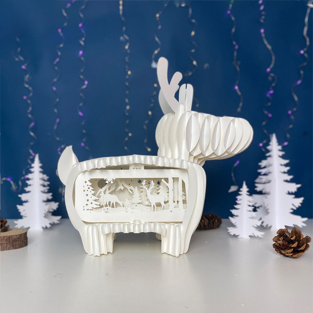 Xmas Deer – 3D Pop-Up Card SVG File for Cricut & Silhouette