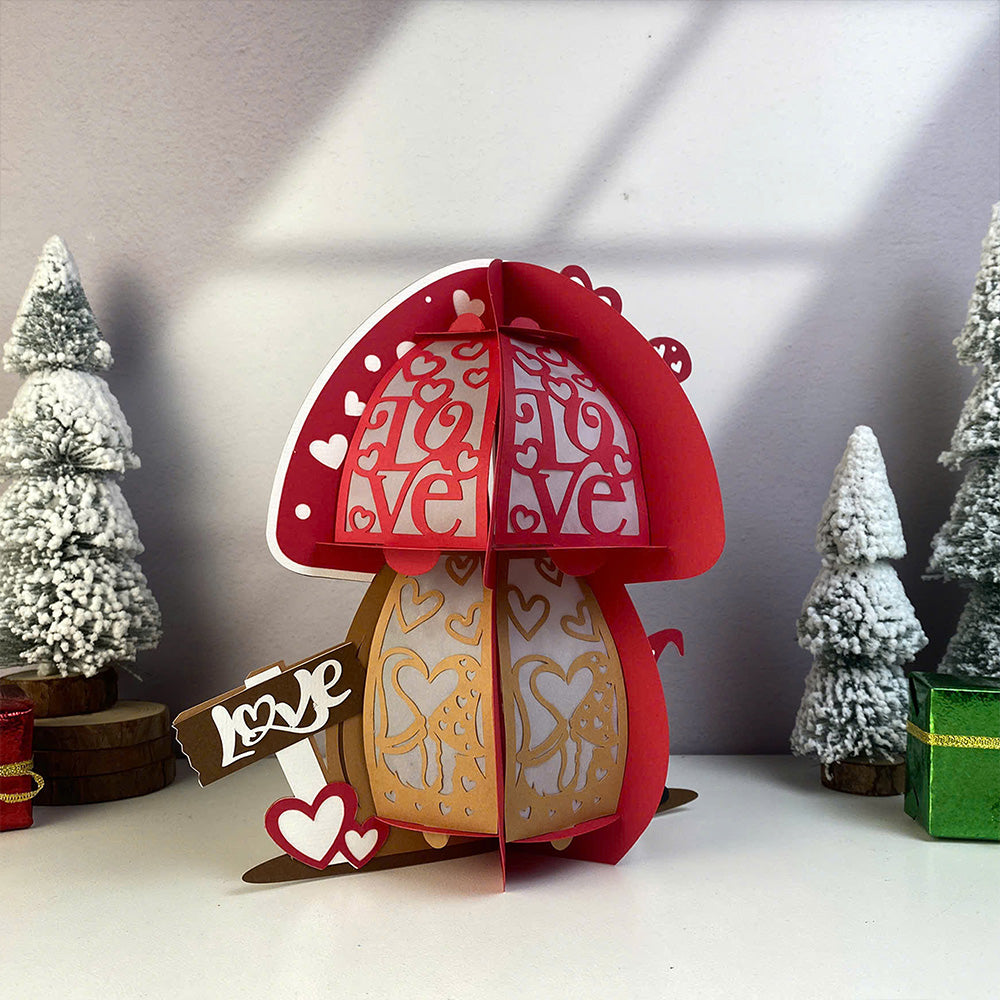 Mushroom Valentine - 3D Valentine Lantern File  - Cricut File  - VEKTOR KRAFT