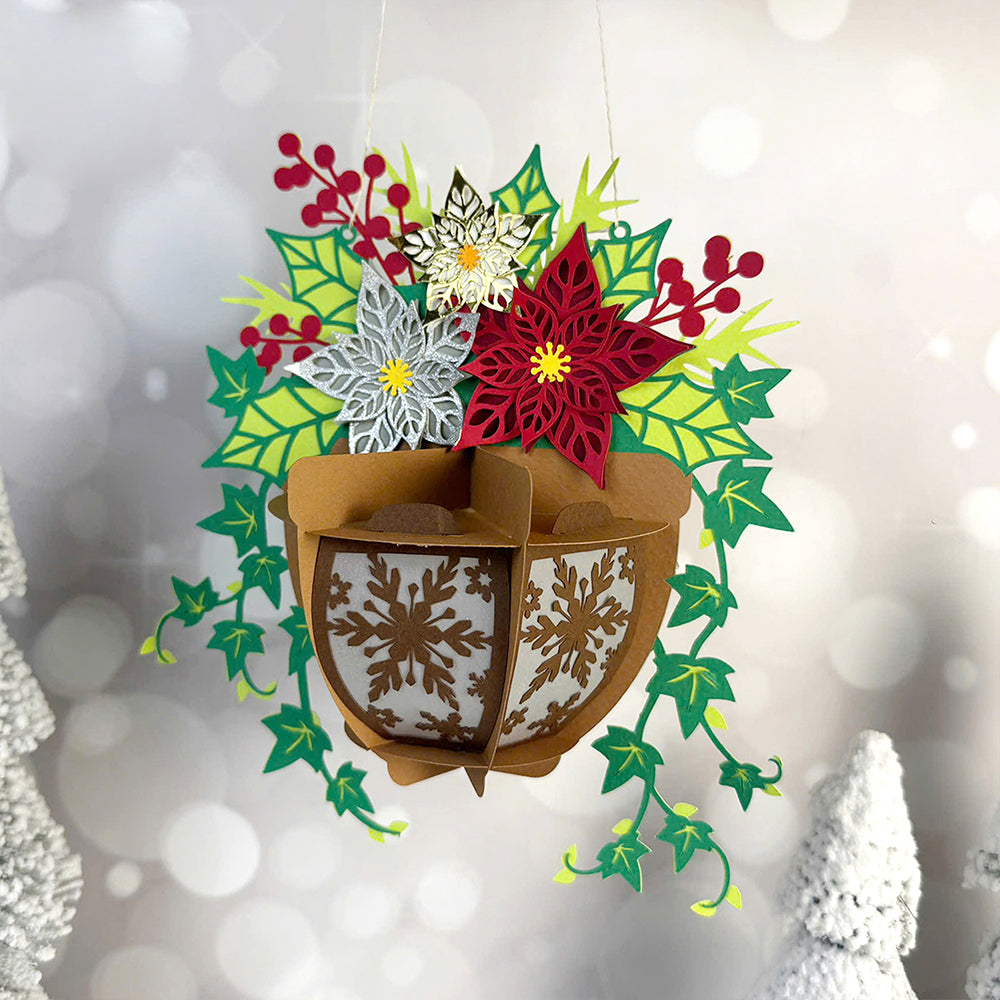 Christmas Flower Pot 1 – 3D Lantern SVG File for Cricut & Silhouette
