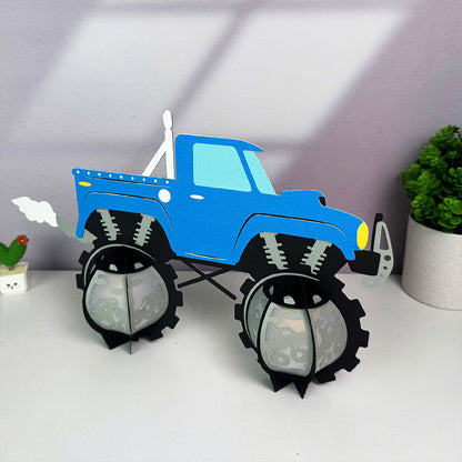Monster Truck - 3D Paper Cut Lantern File  - Cricut File  - VEKTOR KRAFT