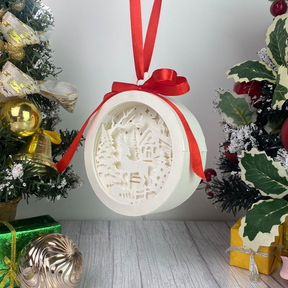 Christmas Deer 2 – 3D Lantern SVG File for Cricut & Silhouette