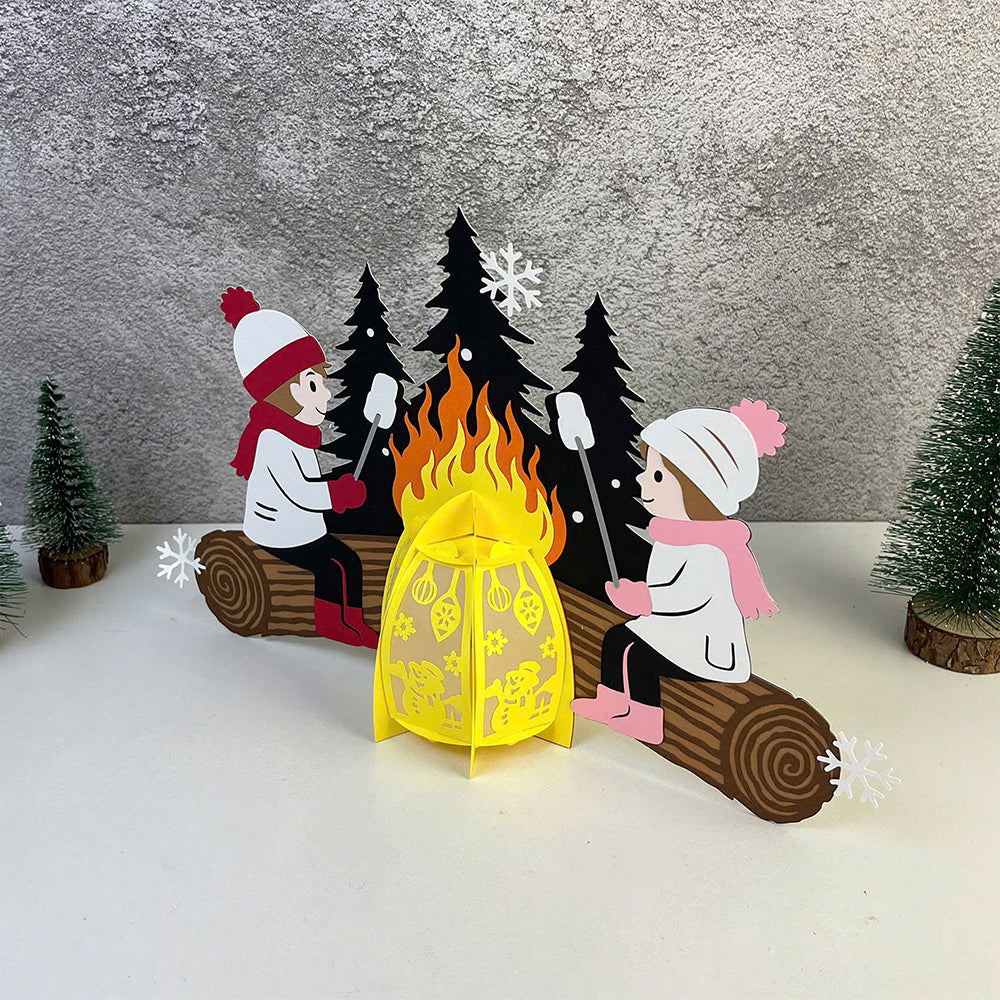 Christmas Campfire 1 – 3D Lantern SVG File for Cricut & Silhouette