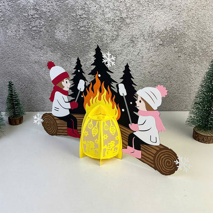 Christmas Campfire 1 – 3D Lantern SVG File for Cricut & Silhouette