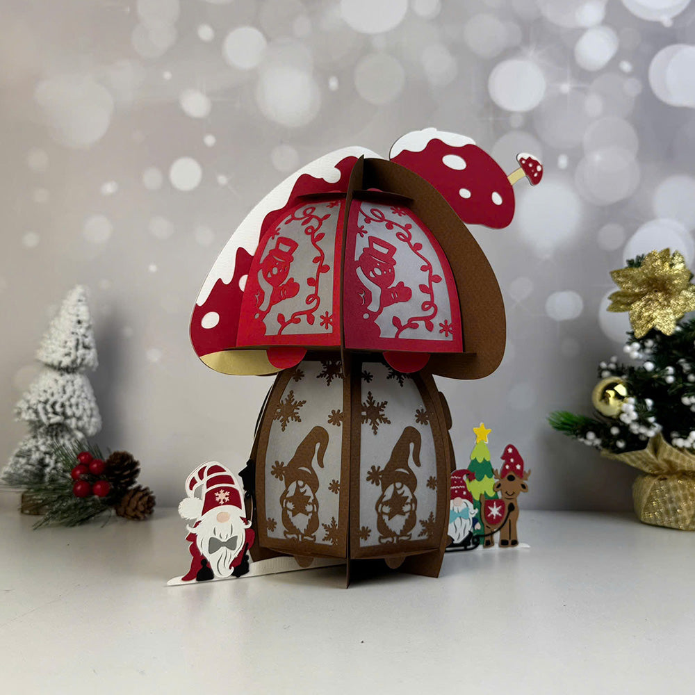Mushroom Xmas 2 - 3D Christmas Lantern File - Cricut File  - VEKTOR KRAFT