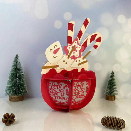 Hot Cocoa Snowman - 3D Christmas Lantern File - Cricut File  - VEKTOR KRAFT