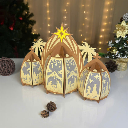 Nativity House - 3D Christmas Lantern File - Cricut File  - VEKTOR KRAFT