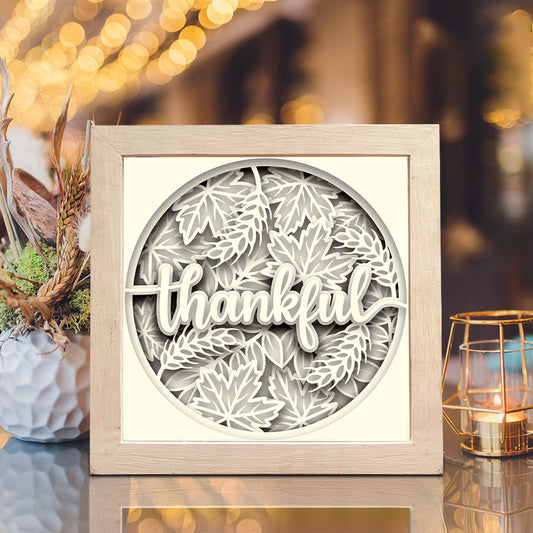 Thankful 2 – 3D Paper Cut Shadow Box File - Cricut File - (8x8 inches) - VEKTOR KRAFT