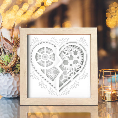 Heart Gear 1 – 3D Lightbox SVG File for Cricut & Silhouette