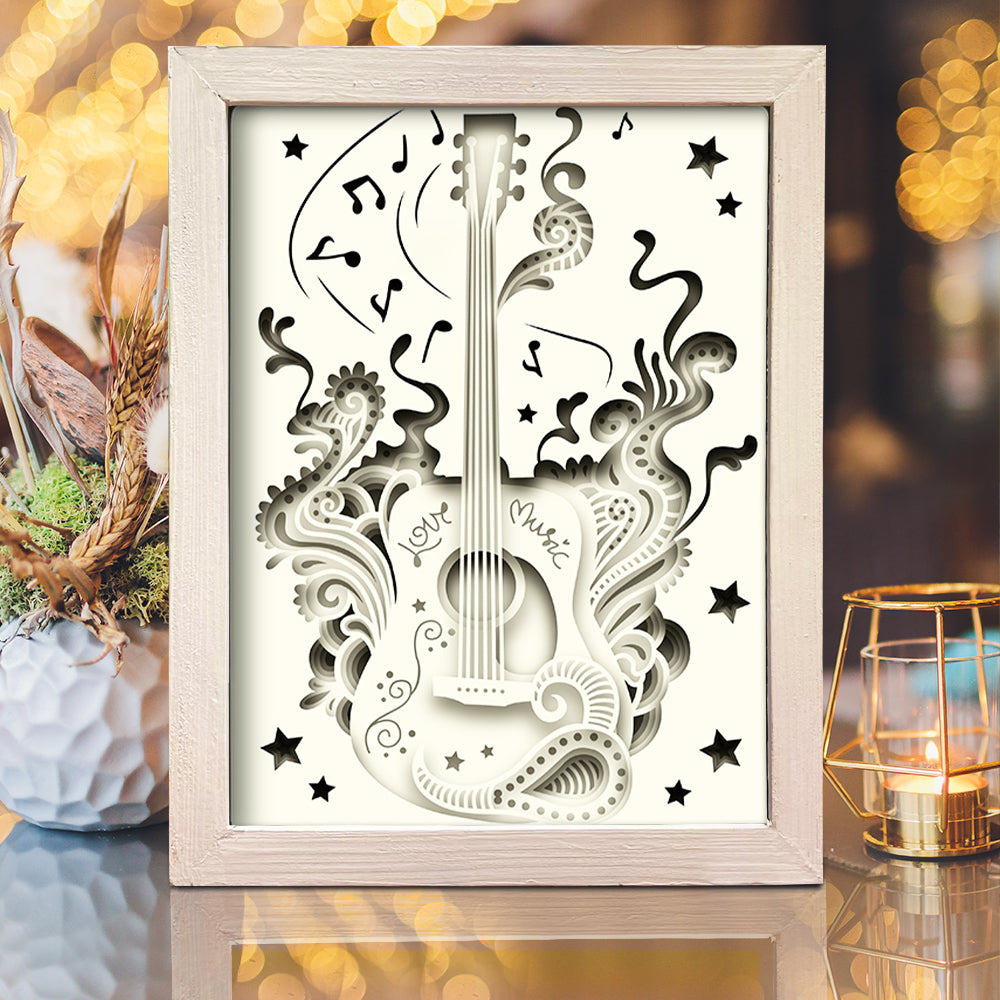 Guitar – 3D Lightbox SVG File for Cricut & Silhouette