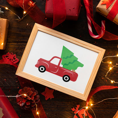 Christmas Tree Red Truck - Christmas Cricut File - VEKTOR KRAFT