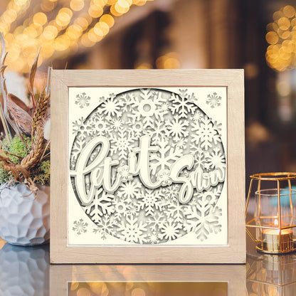Let It Snow – 3D Christmas Paper Cut Shadow Box File - Cricut File - (8x8 inches) - VEKTOR KRAFT