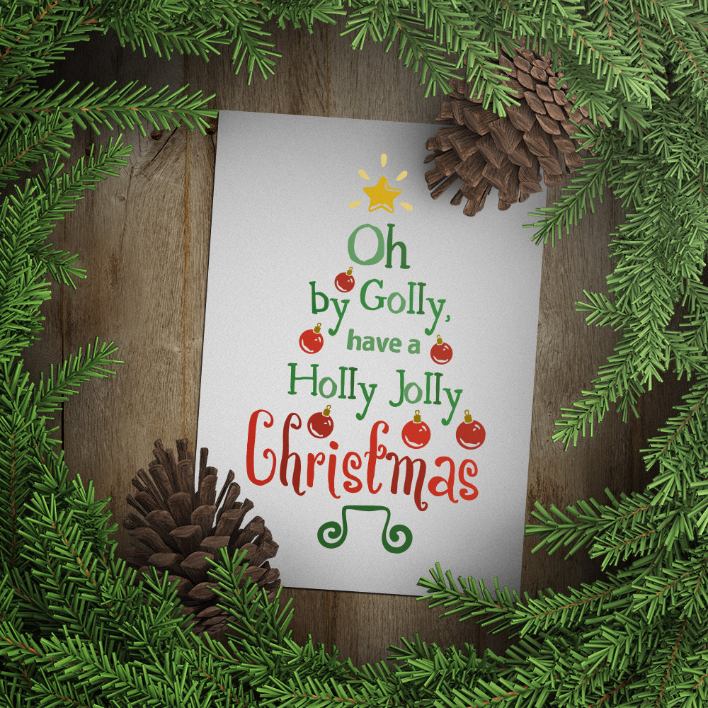 Oh By Golly Have A Holly Jolly Christmas - Christmas Cricut File - VEKTOR KRAFT