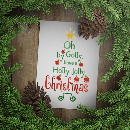 Oh By Golly Have A Holly Jolly Christmas - Christmas Cricut File - VEKTOR KRAFT