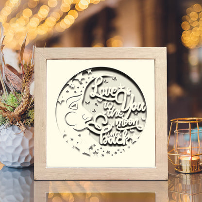 Love You To The Moon And Back – 3D Valentine Paper Cut Shadow Box File - Cricut File - (8x8 inches) - VEKTOR KRAFT