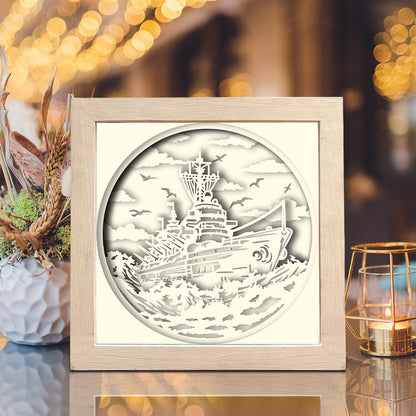 Marine 3 – 3D Landscape Paper Cut Shadow Box File  - Cricut File - (8x8 inches) - VEKTOR KRAFT