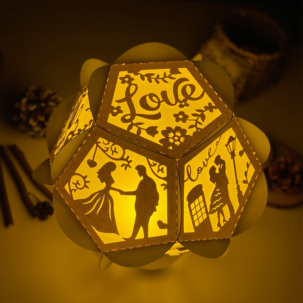Love 1 – 3D Lantern SVG File for Cricut & Silhouette