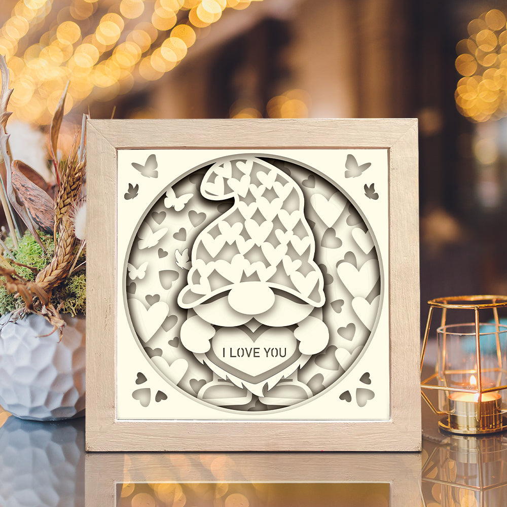 Gnome Love 3 – 3D Shadow Box SVG File for Cricut & Silhouette