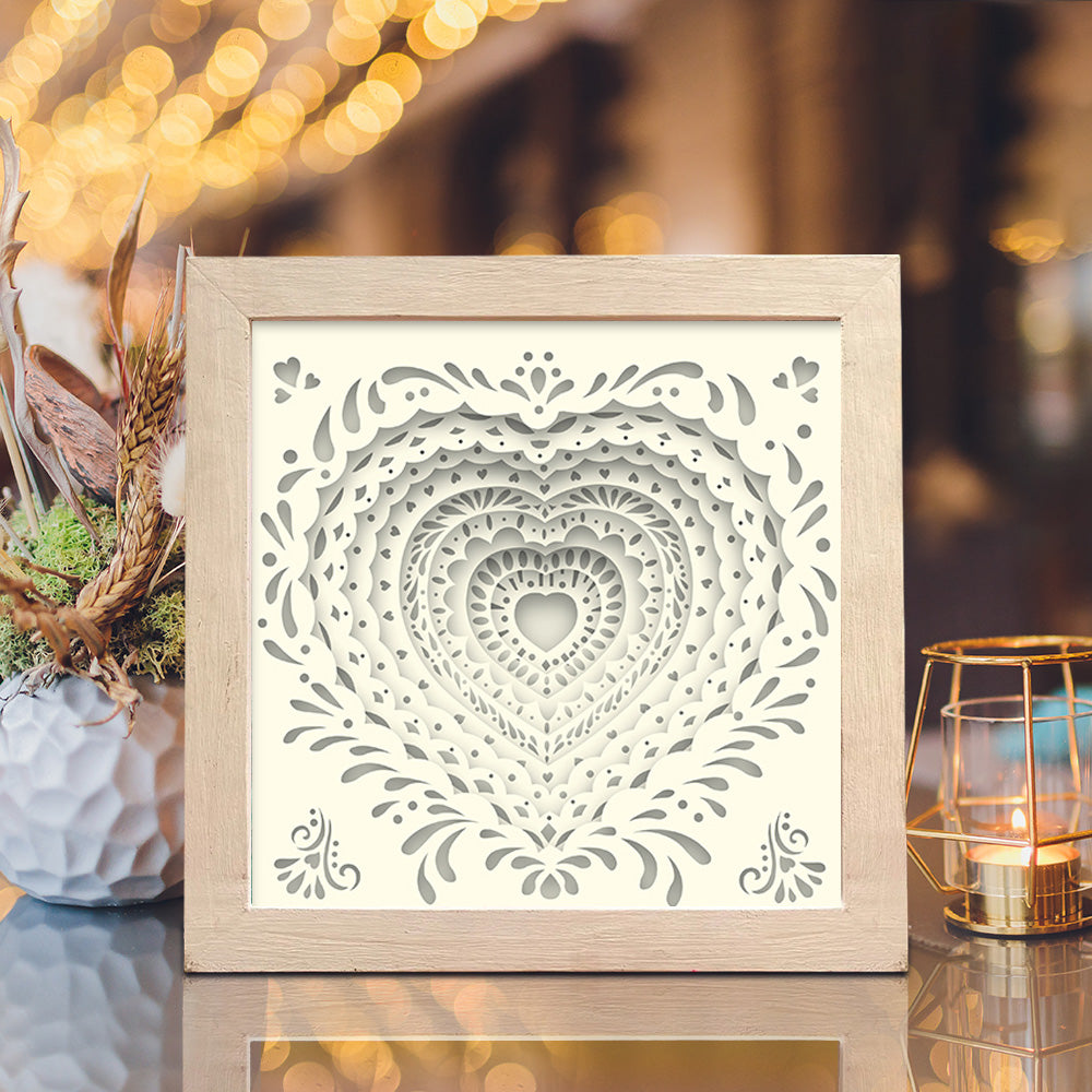 Heart Victorian – 3D Shadow Box SVG File for Cricut & Silhouette