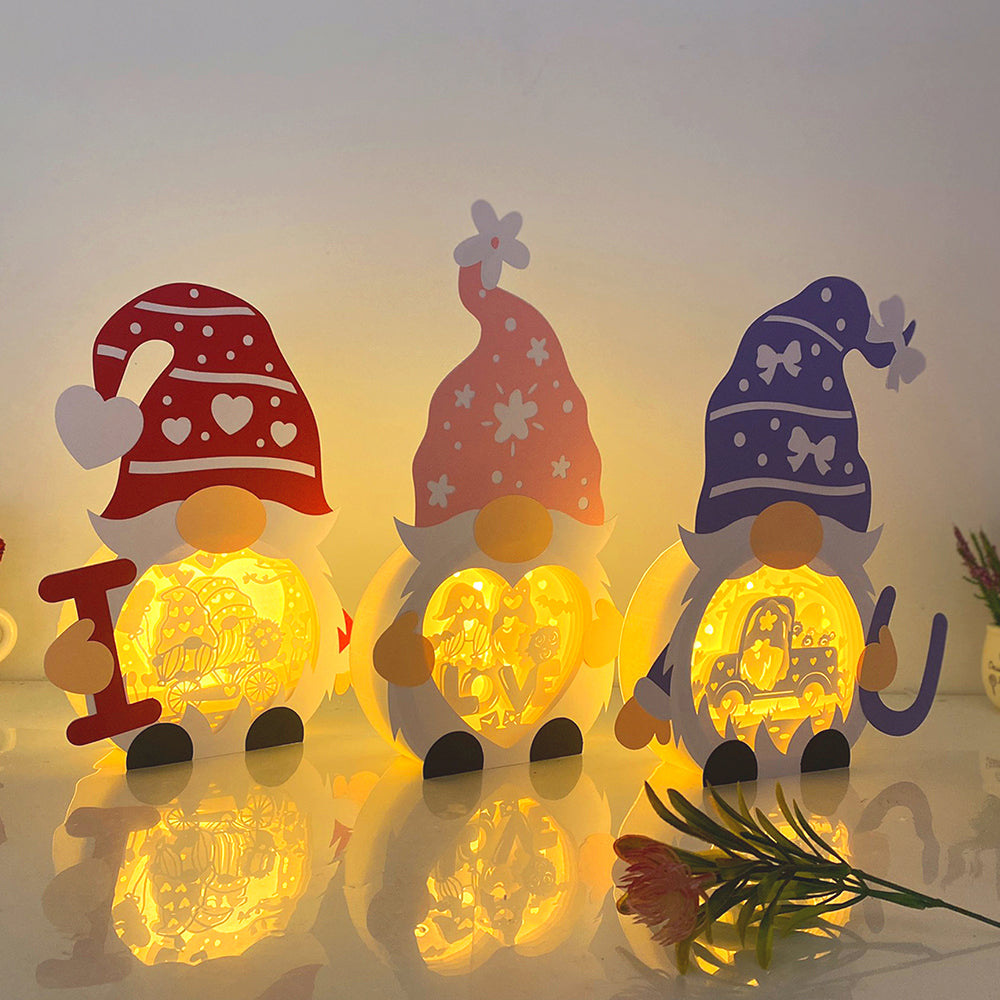 Pack 3 Gnome Love  – 3D Gnome Love Box File - Cricut File - VEKTOR KRAFT