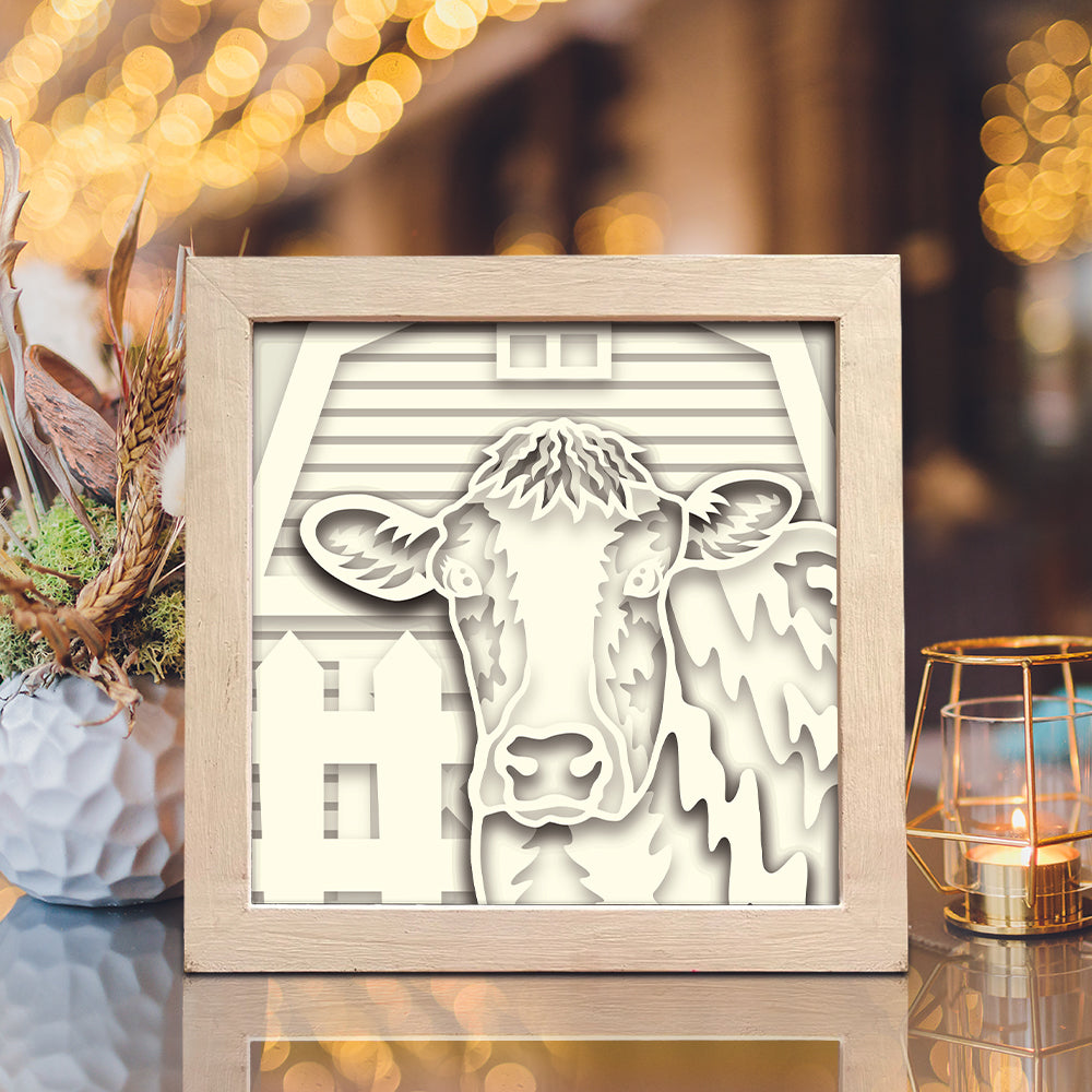 Colorful Cow 2 – 3D Shadow Box SVG File for Cricut & Silhouette