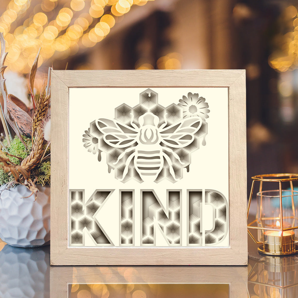 Bee Kind – 3D Shadow Box SVG File for Cricut & Silhouette