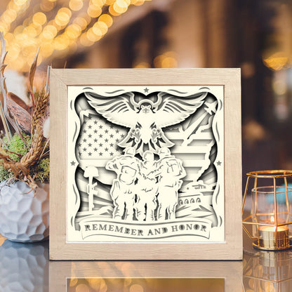 Memorial Day 2 – 3D Paper Cut Shadow Box File - Cricut File - (8x8 inches) - VEKTOR KRAFT