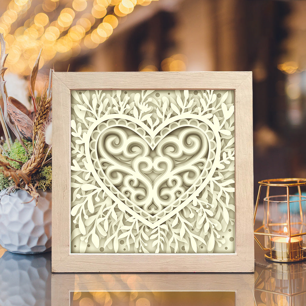 Heart Wreath Mandala – 3D Shadow Box SVG File for Cricut & Silhouette