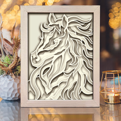 Colorful Horse – 3D Shadow Box SVG File for Cricut & Silhouette